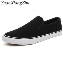 Load image into Gallery viewer, Black White Solid Men Casual Shoes Simple Canvas Mens Loafers 2019 High Quality Anti-Slip Comfortable Vulcanized Shoes Man Flats