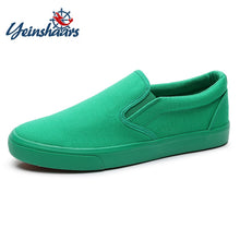 Load image into Gallery viewer, YEINSHAARS New Canvas Driving Shoes Men Green Black Yellow White Vulcanized Lazy Canvas Shoes Mens Designer Sneakers Fashion Men