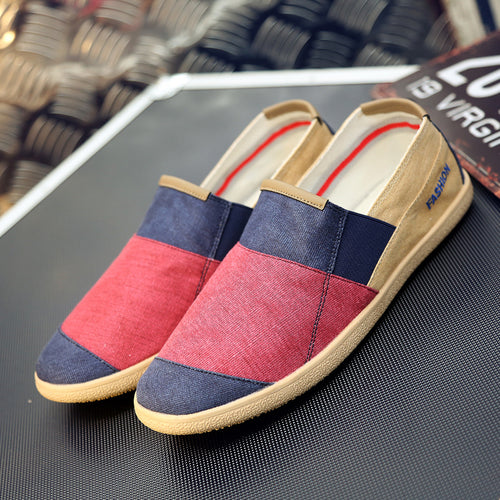 ARUONET Simple Men Flats Plimsolls Retro Style Canvas Casual Shoes Men Espadrille Fisherman Shoes Plus Size Alpargatas Hombre