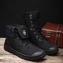 Load image into Gallery viewer, Men Military Boots 2019 Outdoor Fashion Canvas High Top Shoes Men Casual Shoes Ankle Boots Black Chelsea Boots Zapatos De Hombre
