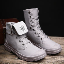 Load image into Gallery viewer, Men Military Boots 2019 Outdoor Fashion Canvas High Top Shoes Men Casual Shoes Ankle Boots Black Chelsea Boots Zapatos De Hombre